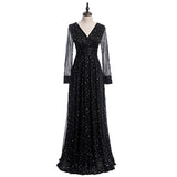 Plus Size Black Wrap Evening Dress