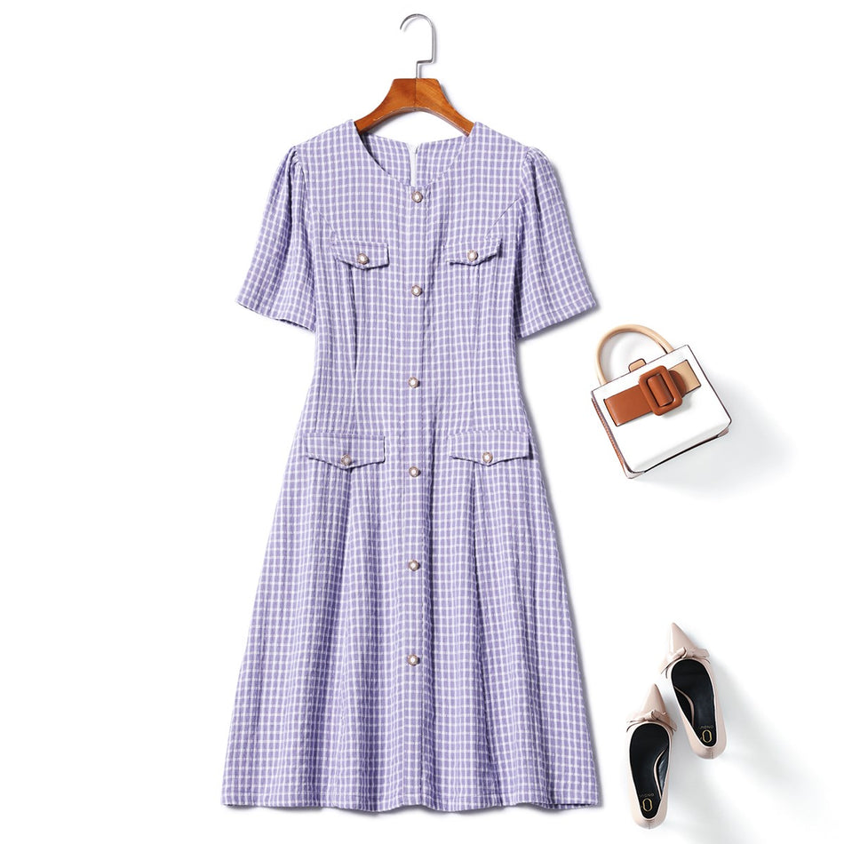 Plus Size Checked Dress