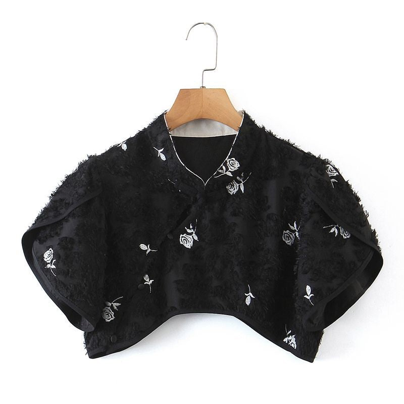 Plus Size Cheongsam Cape and Midi Dress Set