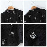 Plus Size Cheongsam Cape and Midi Dress Set