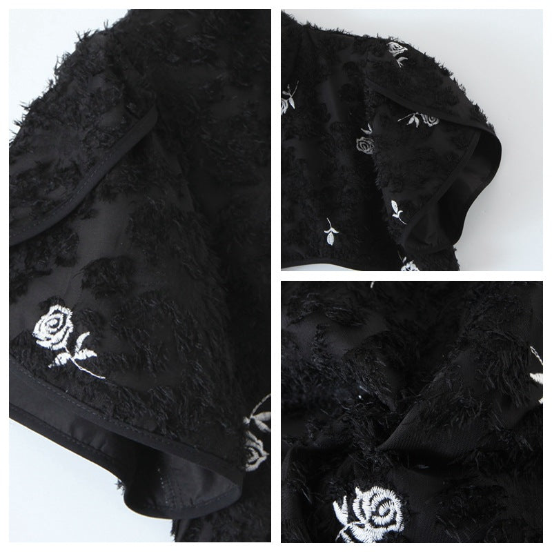 Plus Size Cheongsam Cape and Midi Dress Set