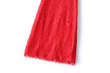 Qiana Plus Size Red Lace Cheongsam Dress
