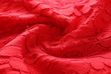 Qiana Plus Size Red Lace Cheongsam Dress