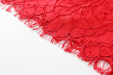 Qiana Plus Size Red Lace Cheongsam Dress