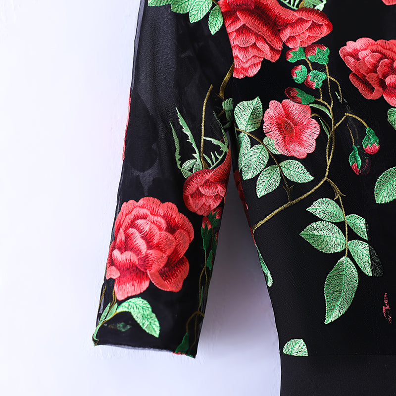 Plus Size Classy Floral Gown