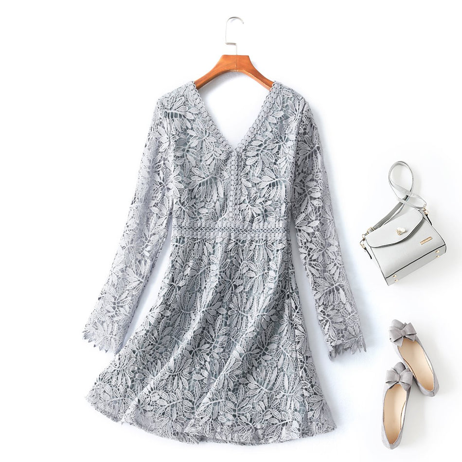 Pamina Plus Size Pastel Blue Lace Formal Dress