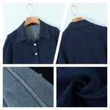 Plus Size Puff Sleeve Crop Denim Jacket