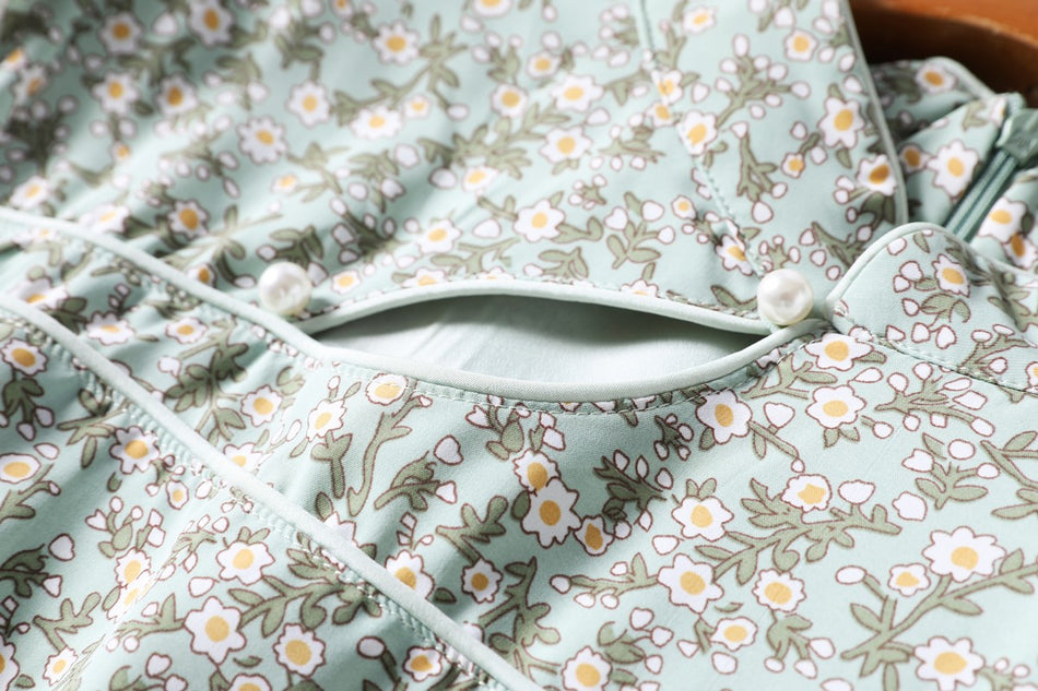 Plus Size Floral Cheongsam Midi Dress