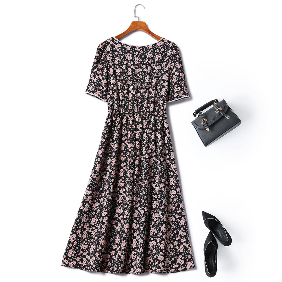 Azalea Plus Size Floral Midi Cheongsam