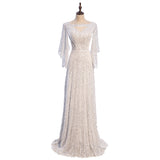 Plus Size Flutter Sleeve Evening Dress