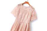 Queen Plus Size Pink Lace Formal Dress