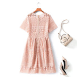 Queen Plus Size Pink Lace Formal Dress