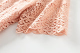 Queen Plus Size Pink Lace Formal Dress