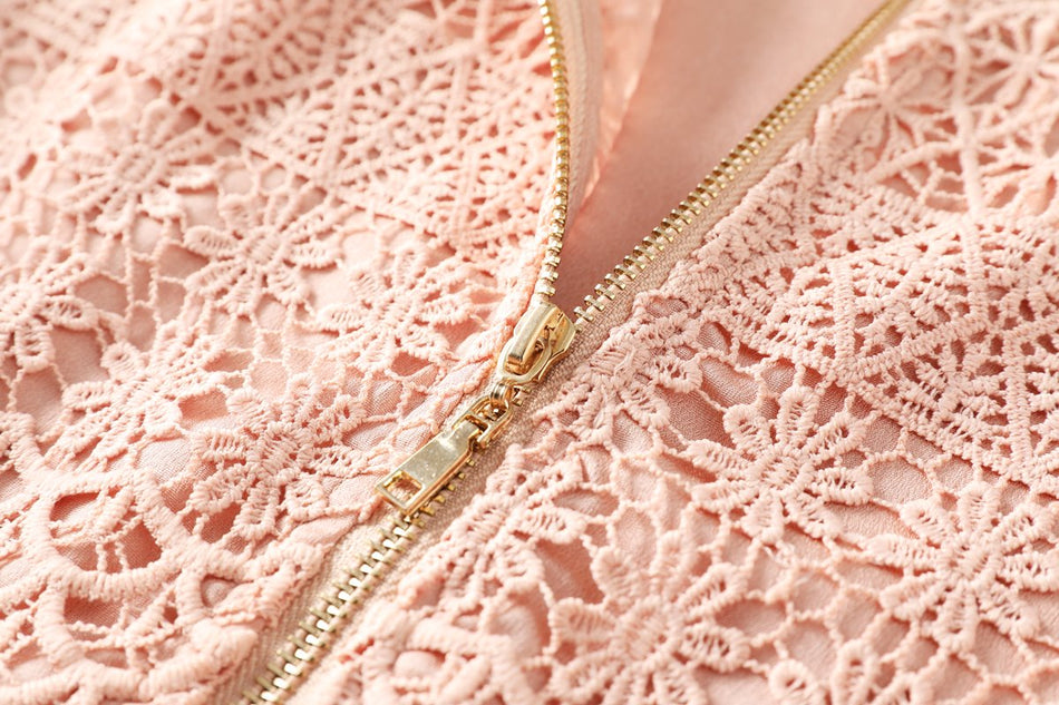 Queen Plus Size Pink Lace Formal Dress