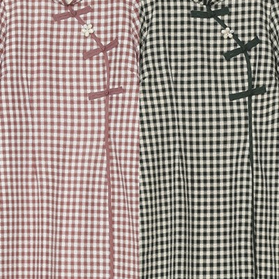 Plus Size Gingham Cheongsam