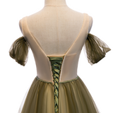 Plus Size Green Off Shoulder Evening Dress