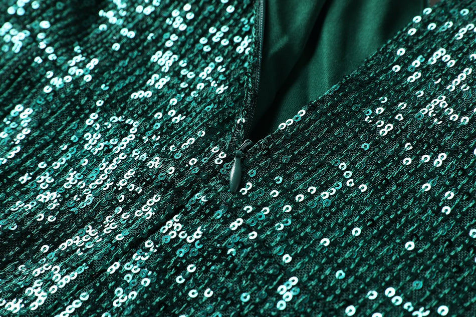 Plus Size Green Sequins Gown