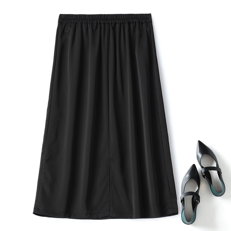 Waylen Plus Size Black Midi Skirt