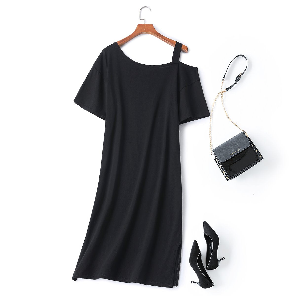 Plus size off shoulder short dress