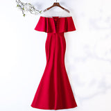 Plus Size Off The Shoulder Mermaid Dress Back View