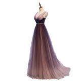 Plus Size Ombre Tulle Gown