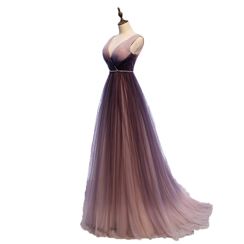 Plus Size Ombre Tulle Gown