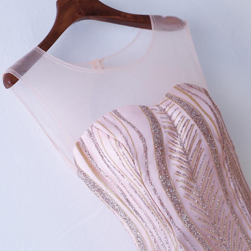 Plus Size Pink Evening Gown - Front Close Up