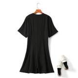 Glad Plus Size Black Wrap Playsuit