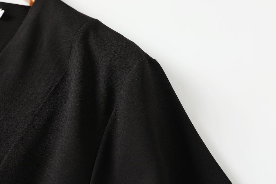 Glad Plus Size Black Wrap Playsuit