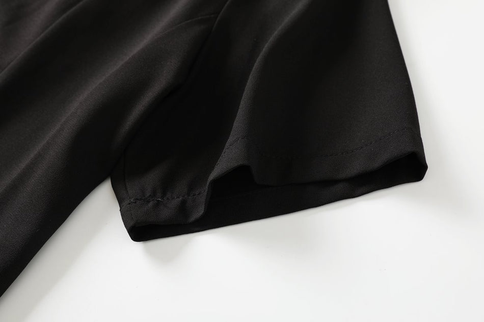 Glad Plus Size Black Wrap Playsuit