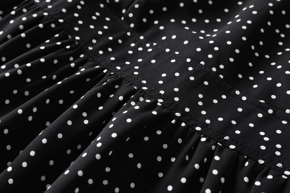 Cynthia Plus Size Polka Dots Wrap Midi Dress