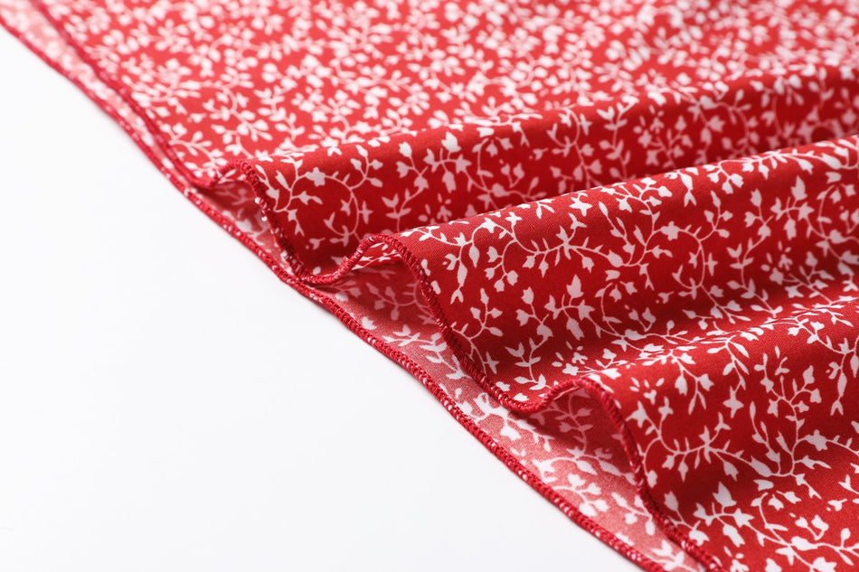 Avril Plus Size Red Ditsy Floral Wrap Dress