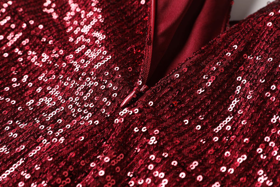 Plus Size Red Sequin Gown