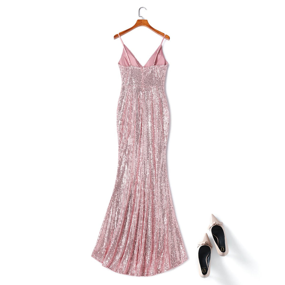 Plus Size Sequin Sleeveless Gown