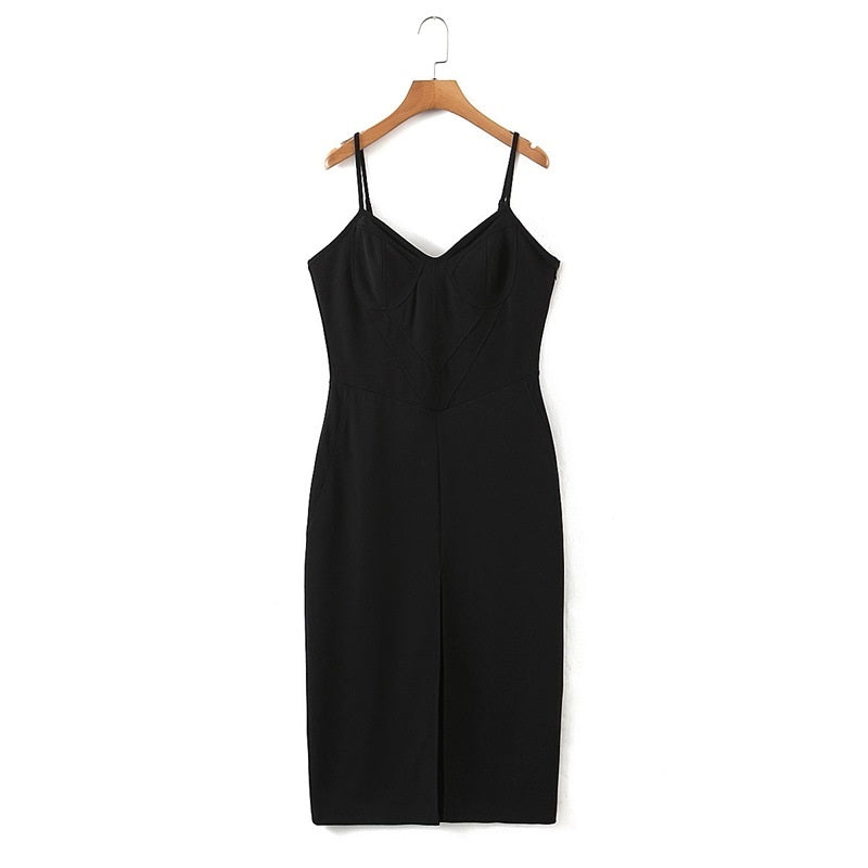 Plus Size Sexy Bustier Dress - Black