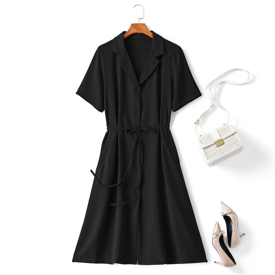 Selena Plus Size Trench Midi Shirt Dress