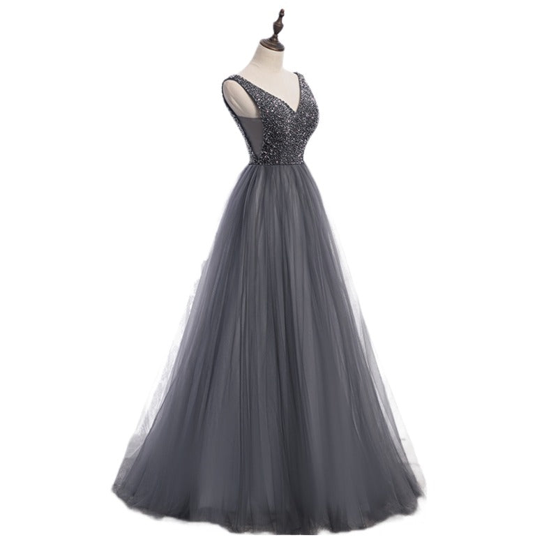 Plus Size Silver Evening Dress
