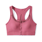 Plus Size Zipper Sports Bra - red bra alone