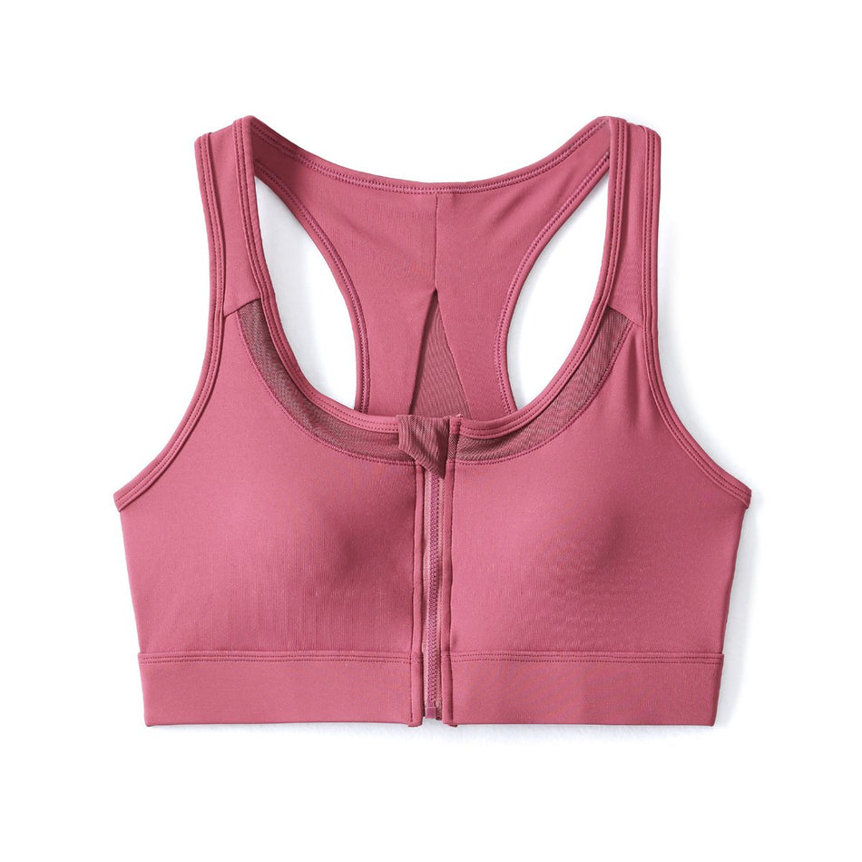 Plus Size Zipper Sports Bra - red bra alone