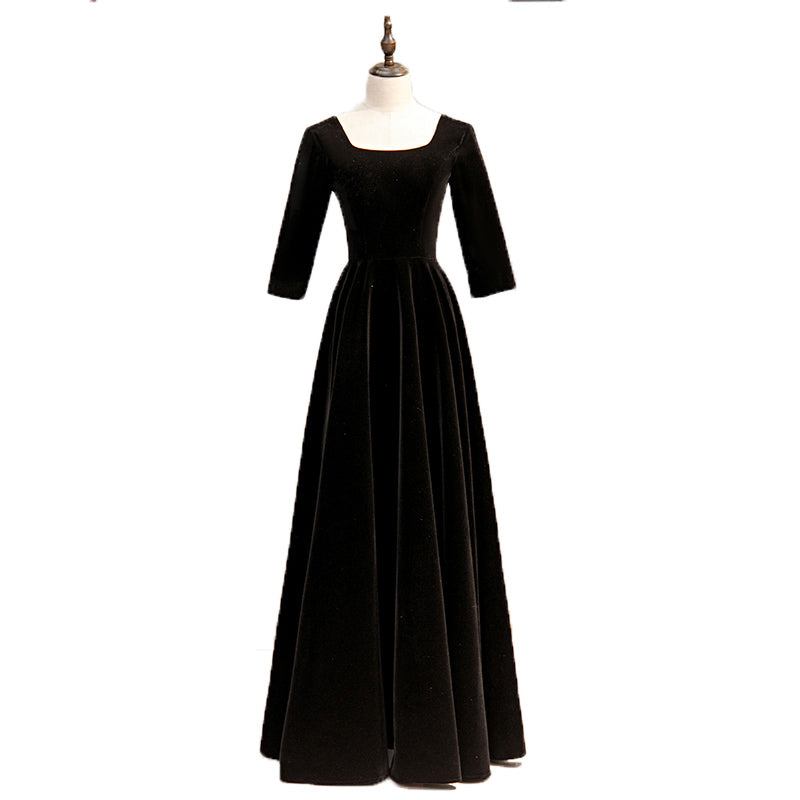 Plus Size Square Neck Evening Dress