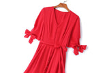 Bridgette Plus Size V Neck Midi Dress