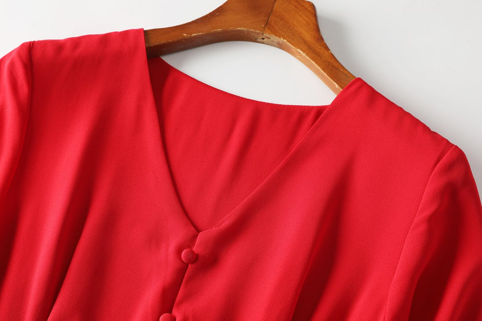 Bridgette Plus Size V Neck Midi Dress