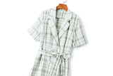 Giana Plus Size Checked Trench Coat Shirt Dress