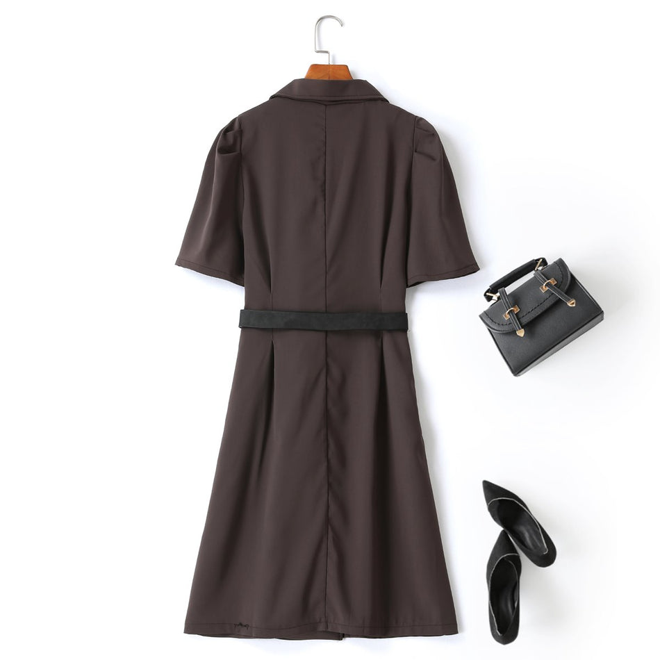 Hasna Plus Size Trench Coat Shirt Dress