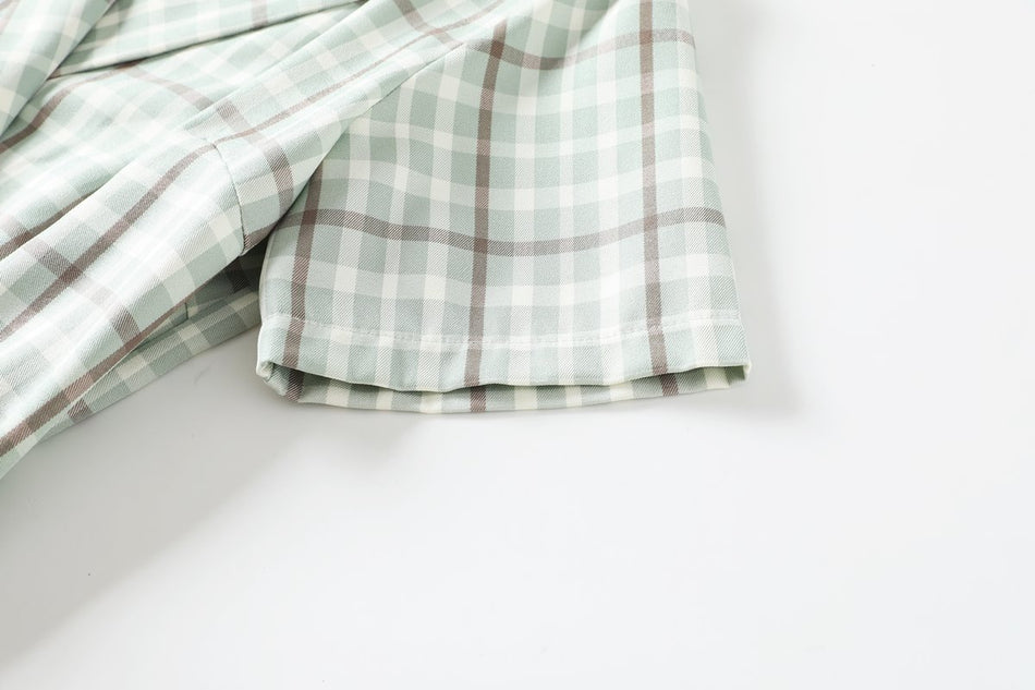 Giana Plus Size Checked Trench Coat Shirt Dress