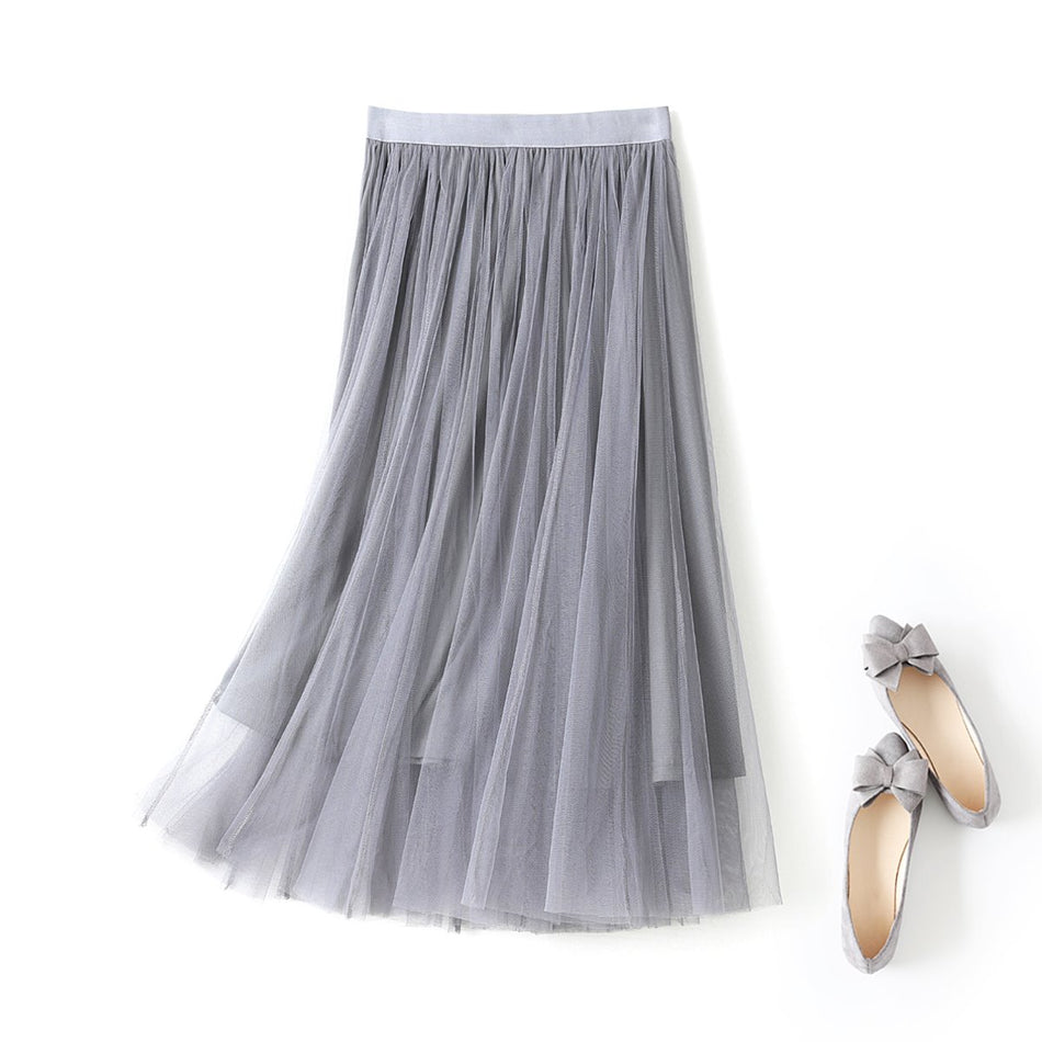 Plus Size Tulle Midi Skirt