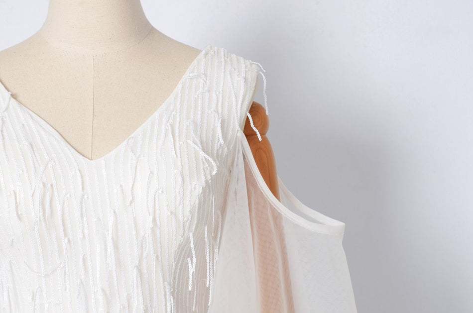 Maya Plus Size White Evening Dress