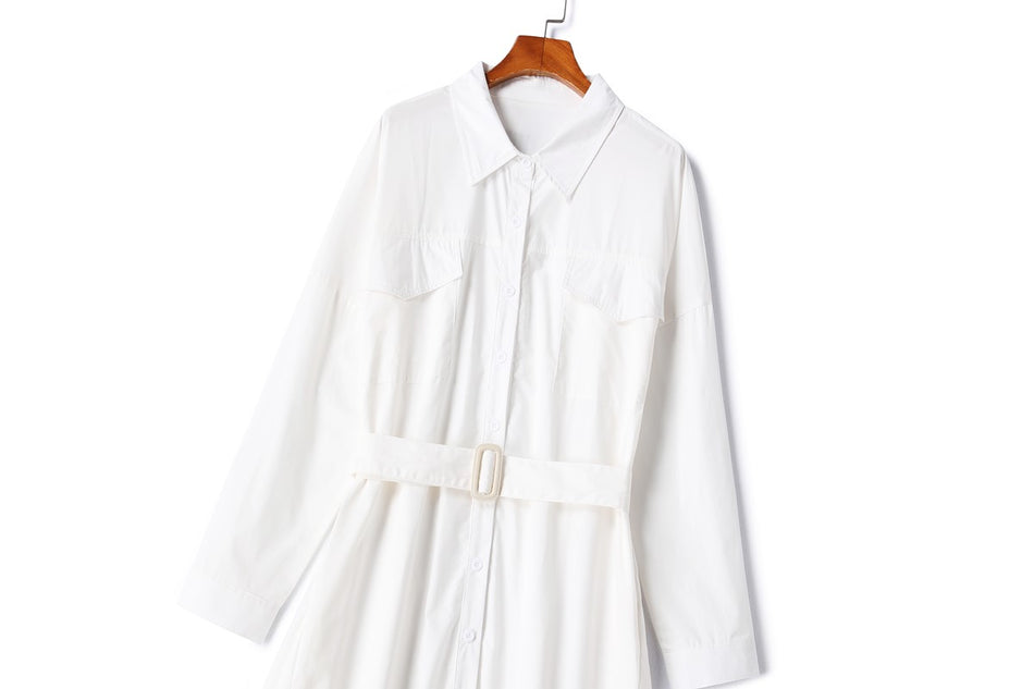 Plus Size White Shirt Dress