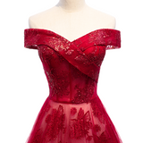 Plus Size Wrap Off Shoulder Evening Dress