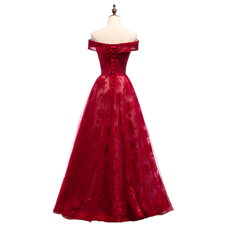 Plus Size Wrap Off Shoulder Evening Dress